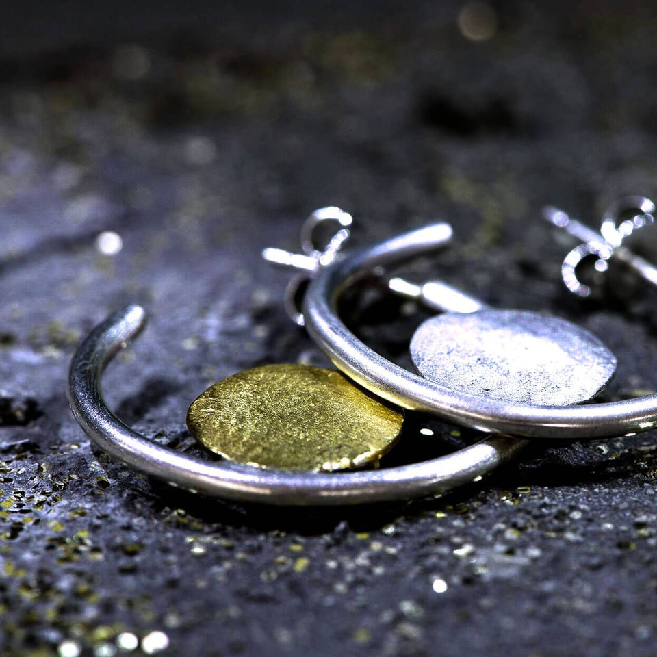 Minies créoles en argent éthique macro
